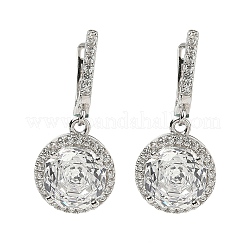 925 Sterling Silver Micro Pave Cubic Zirconia Hoop Earrings&nbsp;EJEW-B147-01A-01