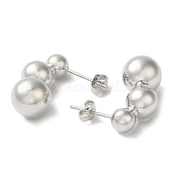 Rack Plating Brass Round Ball Dangle Stud Earrings&nbsp;EJEW-Q786-05P