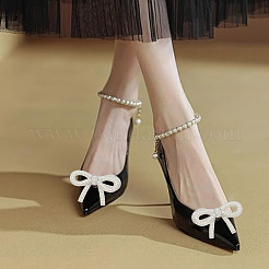 4Pcs 2 Styles Bowknot Polyester Rhinestone Shoe Decorations&nbsp;AJEW-HY0001-79