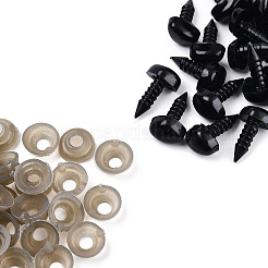 クラフト用品プラスチック人形の鼻パーツ  安全鼻  ブラック  15.5x9x6.5mm  ピン：3.3~3.6mm&nbsp;KY-R072-19A