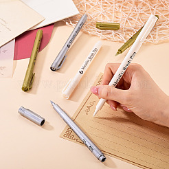 6Pcs 3 Colors Plastic Metallic Brush Pen&nbsp;AJEW-TA0003-65