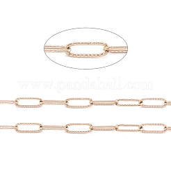 304ステンレススチールペーパークリップチェーン  ハンダ付け  スプールで  ローズゴールド  66x61mm  12x4x1mm  約32.8フィート（10m）/ロール&nbsp;CHS-O011-02RG