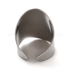 変色しない304ステンレススチールオープンカフリング  女性用ワイドバンドリング  ステンレス鋼色  内径：18mm&nbsp;RJEW-Z015-03P