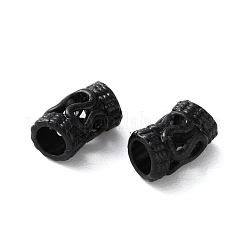 中空合金ビーズ  チューブ  ブラック  9.5x5~5.5mm  穴：3.5mm&nbsp;FIND-L020-005EB