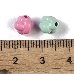スプレーペイント合金ビーズ  結び目  ミックスカラー  7x8x7.5mm  穴：1.4mm&nbsp;PALLOY-H145-10