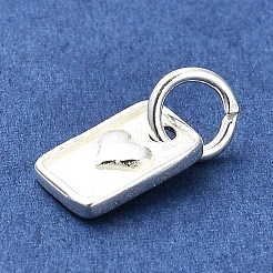スターリングシルバーチャーム  丸カン付き  s925スタンプあり  長方形  10x6x1.5mm  穴：3.5mm&nbsp;STER-E070-03D