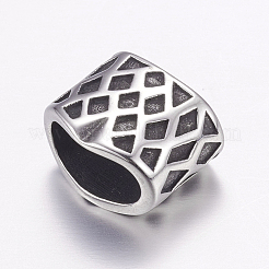 304ステンレススチールビーズ  アンティークシルバー  11x13x8mm  穴：5x10mm&nbsp;STAS-P173-025AS