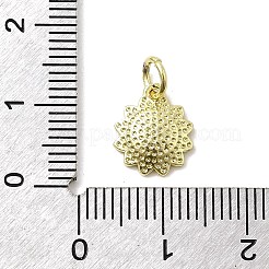 真鍮製エナメルペンダント  花のチャーム  ラックめっき  長持ちメッキ  カドミウムフリー＆鉛フリー  18KGP本金メッキ  丸カン付き  きいろ  11.5x9.5x2.5mm  穴：3mm&nbsp;KK-P338-19G-02
