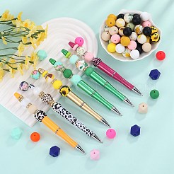 カラフルな模様がプリントされたシリコンビーズセット89個  ミックスカラー  14x14x14mm  穴：2~3mm  4色  2個/カラー  8pc&nbsp;SIL-SZ0002-54E
