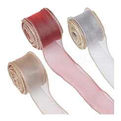 蝶結び用ナイロンメッシュリボン 3色 3本  ミックスカラー  2-3/8インチ（60mm）  1pc /カラー&nbsp;ORIB-PH0001-01
