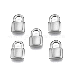 変色しない201ステンレススチールペンダント  ロック  ステンレス鋼色  19x12x3.5mm  穴：5.5x6.5mm&nbsp;STAS-N099-08B