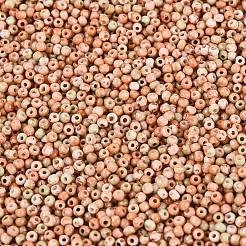 ピカソガラスシードビーズ  丸い穴  ロンデル  ダークサーモン  2~2.5x1.5~2mm  穴：0.7~0.8mm  約36000個/ポンド&nbsp;GL-N001-01A-09