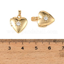 Brass Crystal Rhinestone Locket Pendants&nbsp;KK-CBA7157-07G