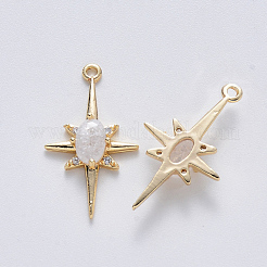Brass Glass Charms&nbsp;KK-T049-059G-02-NF