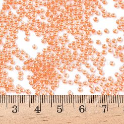 MIYUKIラウンドロカイユビーズ  日本製シードビーズ  11/0  （rr236)オレンジライニングクリスタル  11/0  2x1.3mm  穴：0.8mm  約1111個/10g&nbsp;X-SEED-G007-RR0236