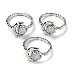 Natural Gemstone Adjustable Rings&nbsp;RJEW-K269-09P