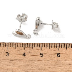 Rack Plating Brass Studs Earrings Findings&nbsp;EJEW-H004-04P