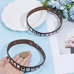2Pcs Alloy & PU Leather Arm Bangles&nbsp;AJEW-CY0002-15B