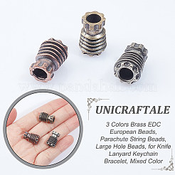 3Pcs 3 Colors Brass EDC European Beads&nbsp;KK-UN0001-86