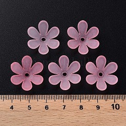透明なアクリルビーズ  艶消し  花  ショッキングピンク  20.5x18.5x6.5mm  穴：2mm  約857個/500g&nbsp;LS-MACR-S373-107-D05