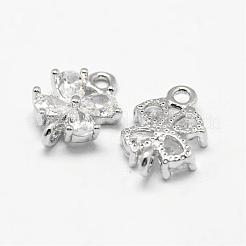 Flower Brass Micro Pave Cubic Zirconia Links&nbsp;ZIRC-L053-08P