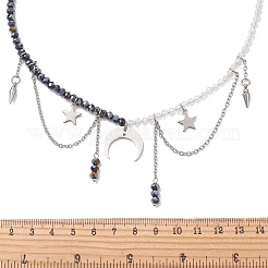 304 Stainless Steel Double Horn Star Pendant Necklaces&nbsp;NJEW-TA00246