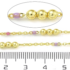 Brass Enamel Round Beaded Link Chain&nbsp;CHC-G022-07G-20