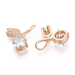 Brass Micro Pave Cubic Zirconia Pendants&nbsp;KK-T074-72KCG-01