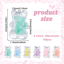 150Pcs 6 Colors Transparent Acrylic Beads&nbsp;OACR-NB0001-51