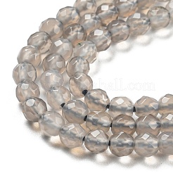 Natural Grey Agate Beads Strands&nbsp;G-Q004-B01-01