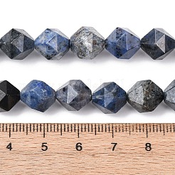 天然デュモルティエライトクォーツビーズ連売り  スターカットラウンドビーズ  多面カット  9~10mm  穴：1mm  約38個/連  14.96''（38センチメートル）&nbsp;G-F523-17-10mm-01