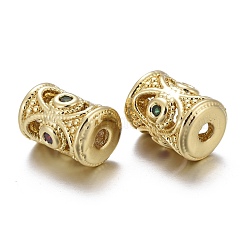 Brass Micro Pave Cubic Zirconia Beads&nbsp;KK-K244-18G