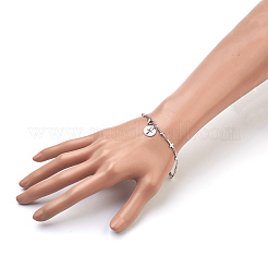 Tarnish Resistant 304 Stainless Steel Charm Bracelets&nbsp;BJEW-JB03864-02