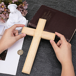 木製の壁掛けクロスペンダント  壁の装飾  モカシン  251x147x15.5mm  穴：24x10mm&nbsp;WOOD-WH0124-148