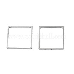 変色しない304ステンレススチール製リンクリング  レーザー切断  正方形  ステンレス鋼色  18x18mm  内径：16mm&nbsp;LS-STAS-S105-T935-3