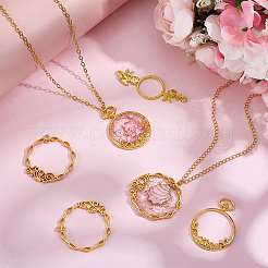 20Pcs 4 Styles Alloy Open Back Bezel Link Rings&nbsp;FIND-SP0006-02