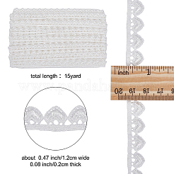 ポリエステルレーストリム  ハート  フローラルホワイト  1/2インチ（12mm）&nbsp;OCOR-WH0068-69