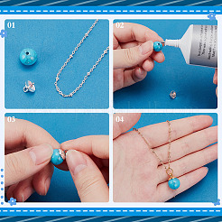 80Pcs 304 Stainless Steel Cup Pearl Peg Bails Pin Pendants&nbsp;STAS-ME0001-80