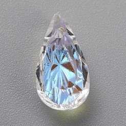 Embossed Glass Rhinestone Pendants&nbsp;GLAA-J101-06A-001SI