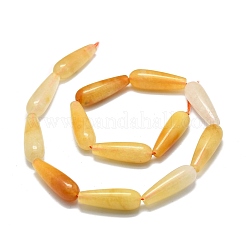 天然石イエローアベンチュリンビーズ連売り  水滴  30x10mm  穴：1.4mm  約13個/連  15.75''（40センチメートル）&nbsp;G-E576-48
