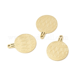 イオンプレーティング（IP）304ステンレスペンダント  フラットラウンド  24KGP本金メッキ  16x12x1mm  穴：1mm&nbsp;STAS-C048-03G