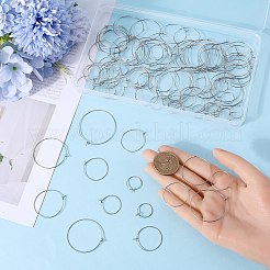 240Pcs 6 Size 316 Surgical Stainless Steel Wine Glass Charms Rings&nbsp;STAS-SC0007-25