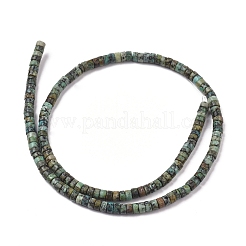 天然アフリカンターコイズ（ジャスパー）ビーズ連売り  フラットラウンド/ディスク  4x2mm  穴：0.7mm  約154個/連  14.96''（38センチメートル）&nbsp;G-F631-A29