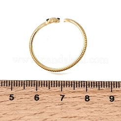 304ステンレススチールカフオープンリング  ヘビ  ラインストーン付き  ゴールドカラー  20mm&nbsp;RJEW-D352-04G