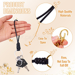 10Pcs 2 Colors Eco-Friendly Korean Waxed Polyester Cord Keychains&nbsp;KEYC-TA00033