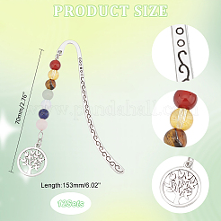 Chakra Theme Natural & Synthetic Gemstone Beads Bookmarks&nbsp;AJEW-AB00202
