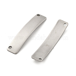 201 ステンレス鋼リンク/コネクター  カーブ四角形  空白タグのスタンプ  ステンレス鋼色  30x6x1mm  穴：1.4mm&nbsp;STAS-S158-05P