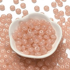 ガラスシードビーズ  ドーナツ  ダークサーモン  8x5mm  穴：1.6mm  約1047個/ポンド&nbsp;SEED-C001-01A