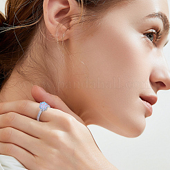 4Pcs 4 Styles Brass Rhinestone Adjustable Ring Components&nbsp;KK-NB0004-07
