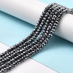 テラヘルツストーンビーズ連売り  多面カット  フラットラウンド  6x3~4mm  穴：0.8mm  約114個/連  15.55''（39.5~39.8センチメートル）&nbsp;G-D461-15